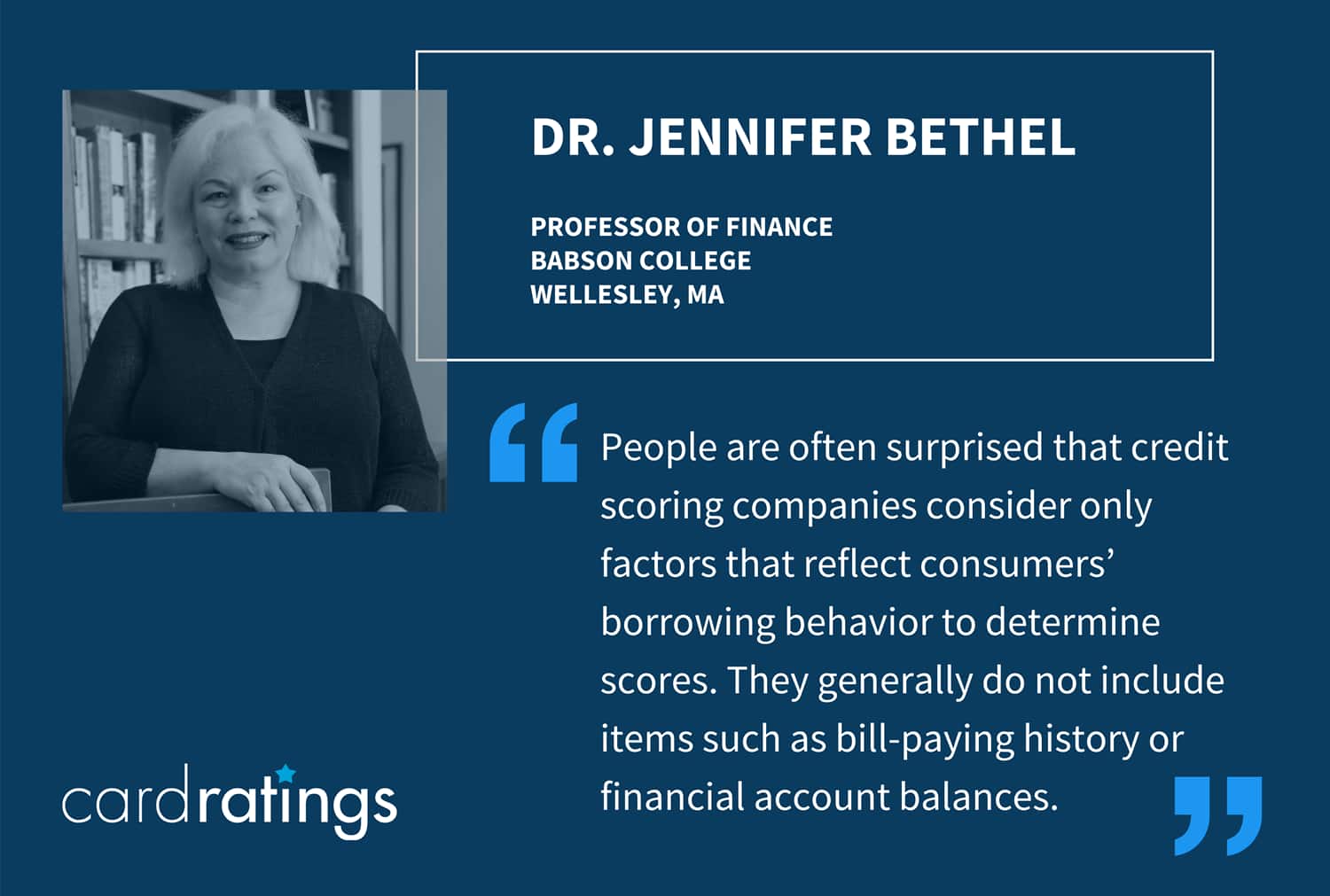 Jennifer Bethel, a professor of finance at Babson College in Wellesley, Mass.